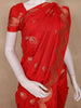 Red Floral Butta  Woven Katan Banarasi Saree