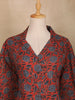 Red Floral Design Cotton Top