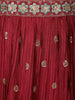 Red Floral Embroidered Design Chiffon Lehenga