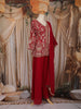 Red Floral Embroidered Design Chiffon Palazzo Suit with Dupatta