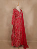 Red Floral Embroidered Design Georgette Gown With Dupatta