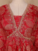 Red Floral Embroidered Design Georgette Gown With Dupatta