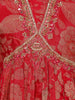 Red Floral Embroidered Design Georgette Gown With Dupatta