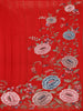 Red Floral Embroidered Design Tussar Saree