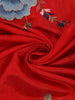 Red Floral Embroidered Design Tussar Saree