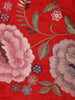 Red Floral Embroidered Design Tussar Saree