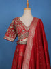 Red Floral Embroidered Silk Bridal Lehenga Set With Zari Dupatta