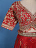 Red Floral Embroidered Silk Bridal Lehenga Set With Zari Dupatta