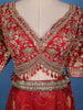 Red Floral Embroidered Silk Bridal Lehenga Set With Zari Dupatta