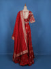 Red Floral Embroidered Silk Bridal Lehenga Set With Zari Dupatta