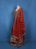 Red Floral Embroidered Tissue Silk Lehenga With Dupatta