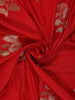 Red Floral Motif Design Semi Banarasi Silk Saree