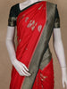 Red Floral Motif Design Semi Banarasi Silk Saree