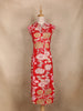 Red Floral Printed Cotton Kurti