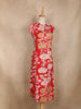 Red Floral Printed Cotton Kurti