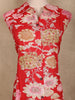Red Floral Printed Cotton Kurti