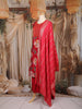 Red Floral Printed Cotton Salwar Suit with Embroidered Yoke and Dupatta