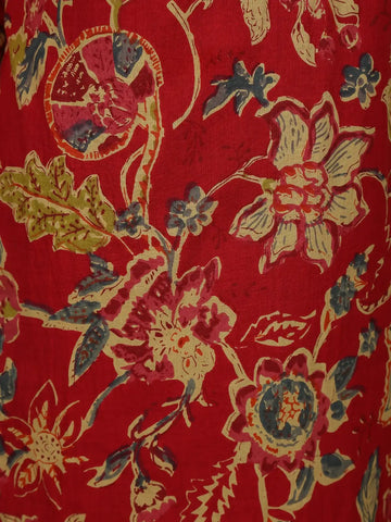 Red Floral Printed Cotton Salwar Suit with Dupatta – Daily & Festive Wear - Diadem