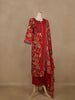 Red Floral Printed Cotton Salwar Suit with Dupatta – Daily & Festive Wear - Diadem