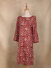 Red Floral Printed Design Cotton Kurti