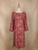 Red Floral Printed Design Cotton Kurti
