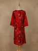 Red Floral Printed Rayon Kurti - Diadem