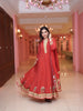 Red Floral Printed Synthetic Salwar Suit - Diadem