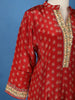 Red Floral Printed Synthetic Salwar Suit - Diadem