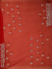 Red Floral Sequins Designed Net Saree - Diadem