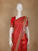 Red Floral Woven Banarasi Silk Saree - Diadem