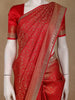 Red Floral Woven Banarasi Silk Saree - Diadem