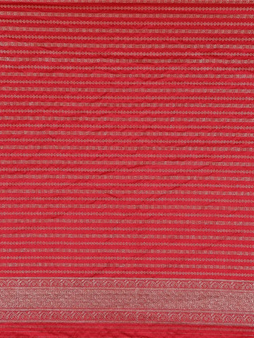 Red Floral Woven Banarasi Silk Saree - Diadem
