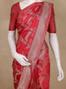 Red Floral Woven Banarasi Silk Saree - Diadem