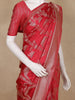Red Floral Woven Banarasi Silk Saree - Diadem