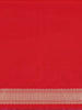 Red Floral Woven Banarasi Silk Saree With Zari Border - Diadem