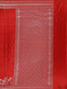 Red Floral Woven Banarasi Silk Saree With Silver Zari Border - Diadem