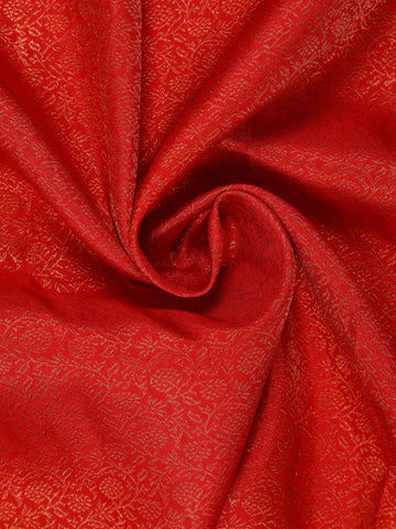 Red Floral Woven Pure Kanchipuram Silk Saree - Diadem