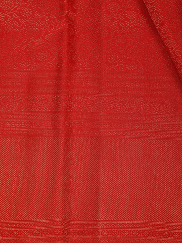 Red Floral Woven Pure Kanchipuram Silk Saree - Diadem