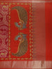 Red Floral Woven Tussar Silk Saree - Diadem
