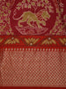 Red Floral Woven Tussar Silk Saree - Diadem