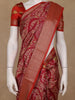 Red Floral Woven Tussar Silk Saree - Diadem