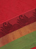 Red Leaf Woven Design Cotton Saree