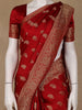Red Paisley Woven Banarasi Silk Saree - Diadem