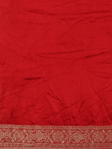 Red Paisley Woven Banarasi Silk Saree - Diadem