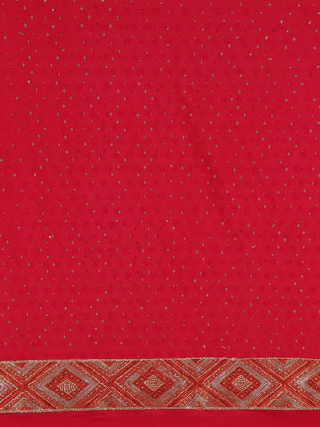 Red Paisley Woven Banarasi Silk Saree - Diadem