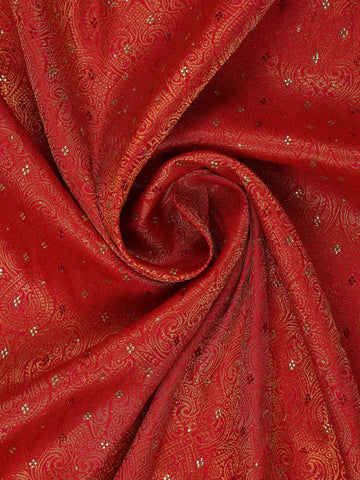 Red Paisley Woven Banarasi Silk Saree - Diadem