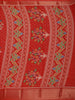 Red Pochampally Ikat Design Cotton Saree with Zari Border
