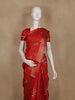 Red Pochampally Ikat Design Cotton Saree with Zari Border