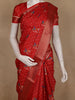 Red Pochampally Ikat Design Cotton Saree with Zari Border