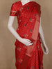 Red Pochampally Ikat Design Cotton Saree with Zari Border